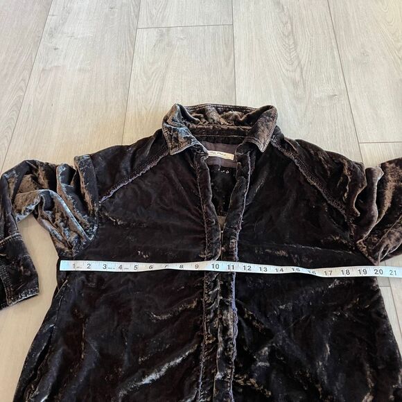 Free people Marianne Velvet Top in Midnight Brown size xs - Picture 3 of 9